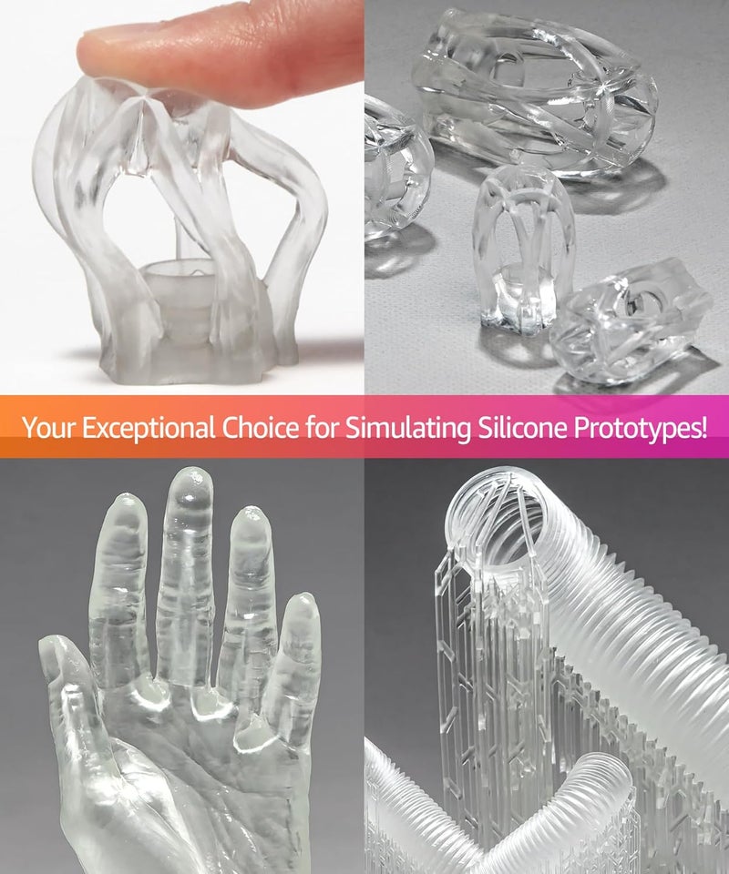 3DMaterials SuperElastic 3D Printer Resin, Softness 60A Simulating Soft Silicone, Made in Korea by (1000g, Clear) - Image 4